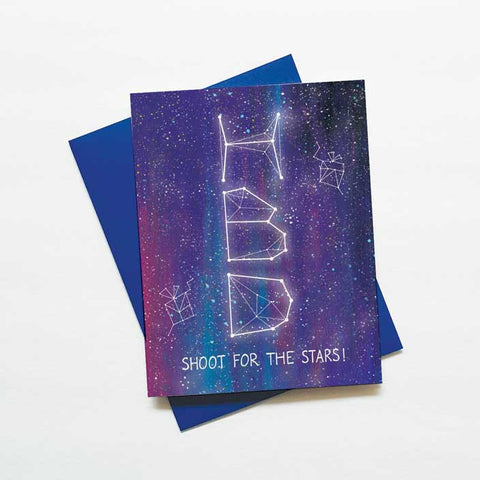 Shoot for the stars galaxy birthday card