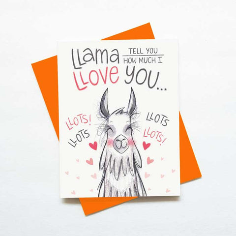 Funny llama love card
