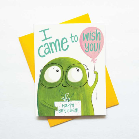 I came to wish you - cute monster card