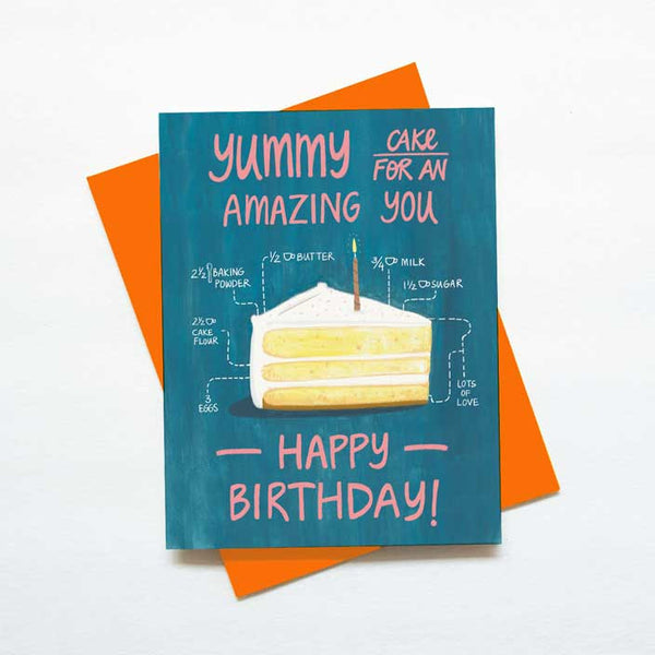 Cake Recipe Birthday Card