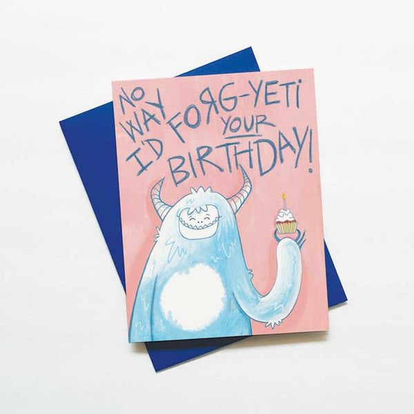 Funny yeti birthday card