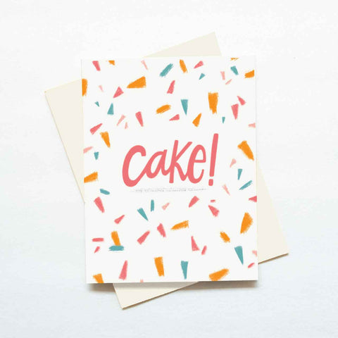 cake confetti birthday card simple