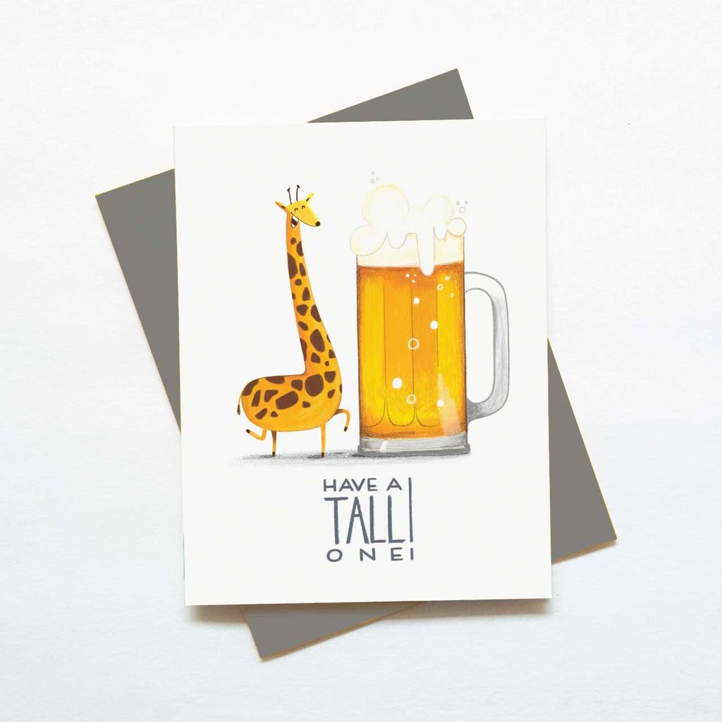 Tall One - Beer Birthday Card – Green Bean Studio