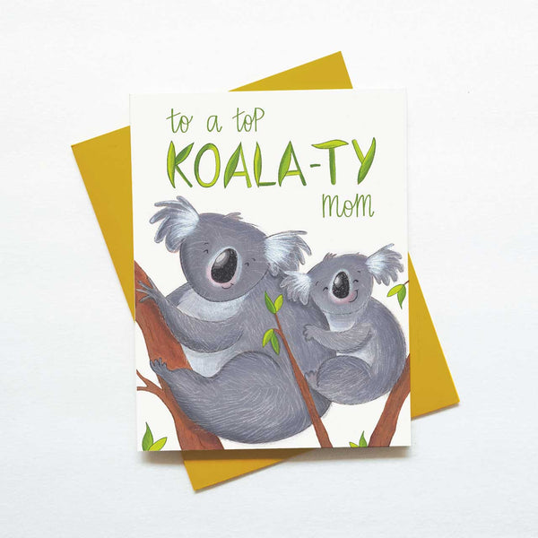 Cute koala bear mothers day card - koala-ty mom card