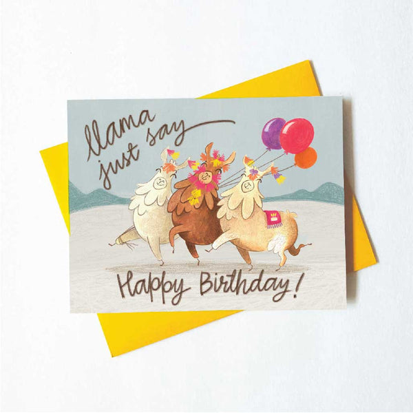 cute llama birthday card
