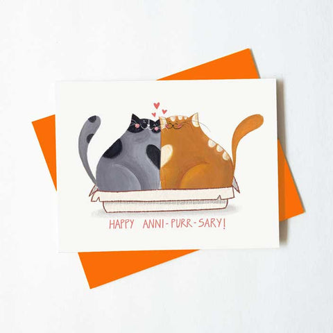 Happy Anni-purr-sary anniversary cat card