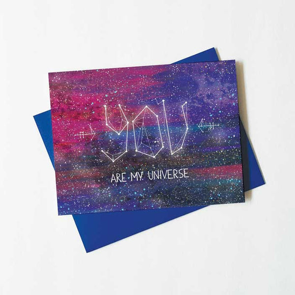 you are my universe constellation love card - green bean studio