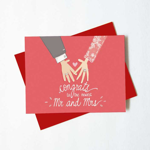 Congrats to the newest Mr and Mrs - wedding card