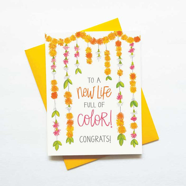 New colorful life - wedding card